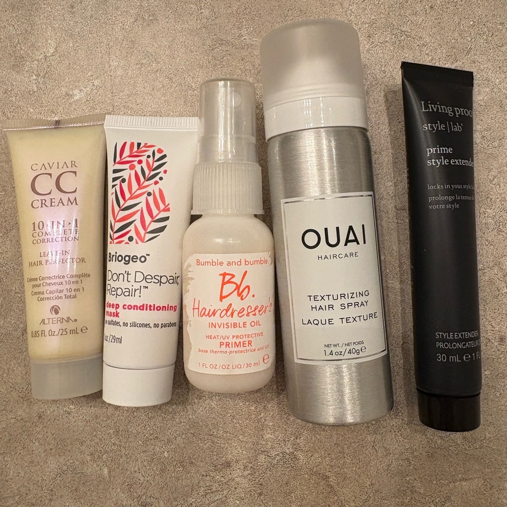 OUAI Haircare Texturizing Spray in Silver and White